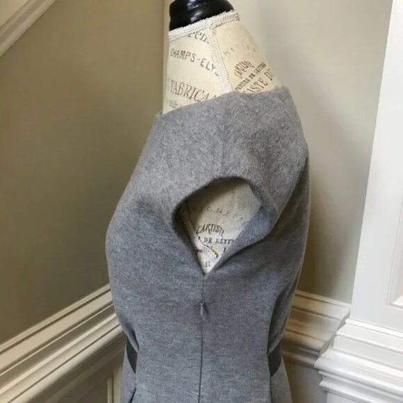 Peserico Midi Sheath Dress Womens 38 2  Gray Crew Neck Cinched Waist Cotton - Picture 8 of 10